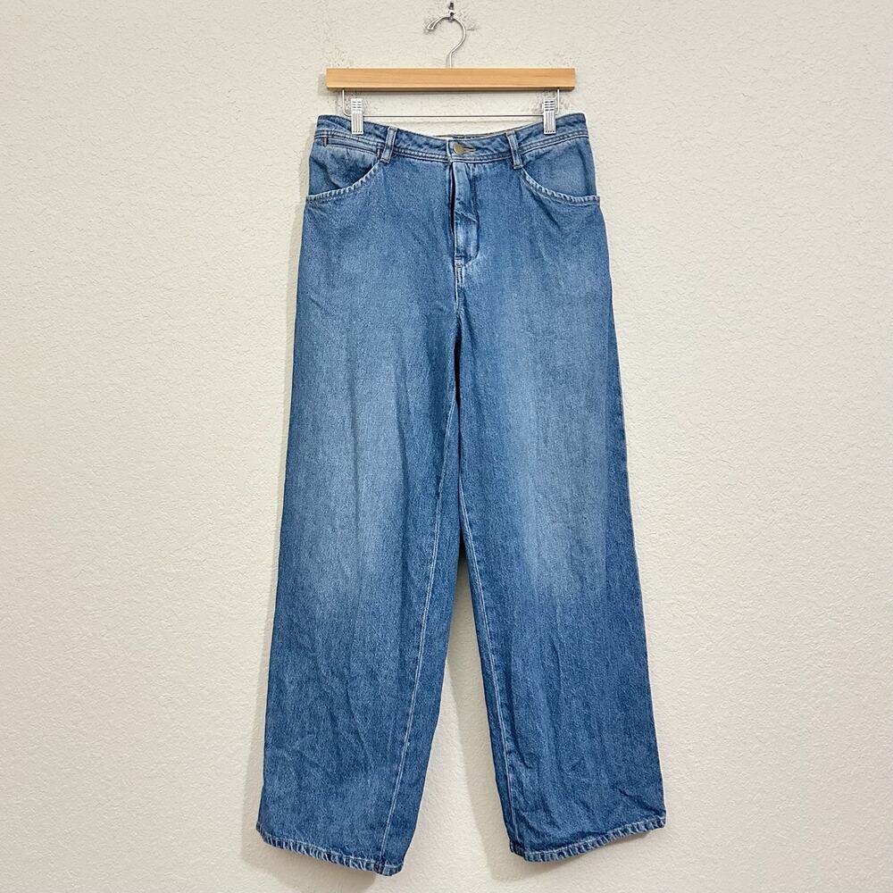 PILCRO ANTHROPOLOGIE Baggy Jeans Blue Relaxed Wide Leg High Rise